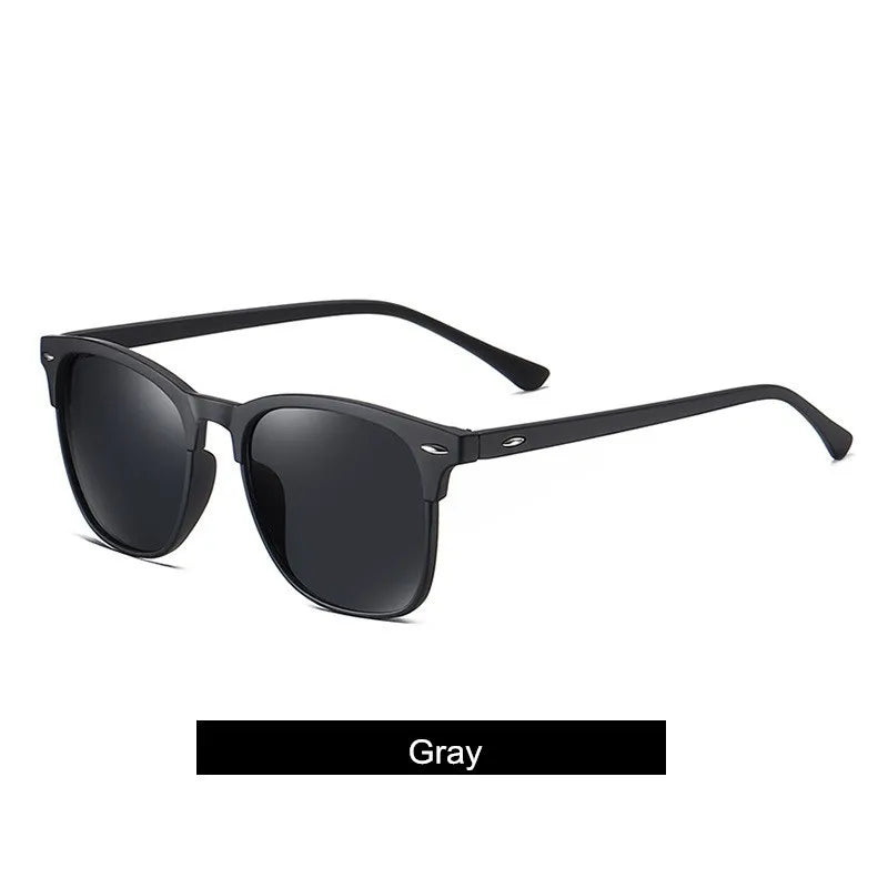 New Polarized Sunglasses Women Black Plastic Full Frame Square Sun Glasses Men Out Door Sun Eyewear Fashionable Eyeglass Uv400