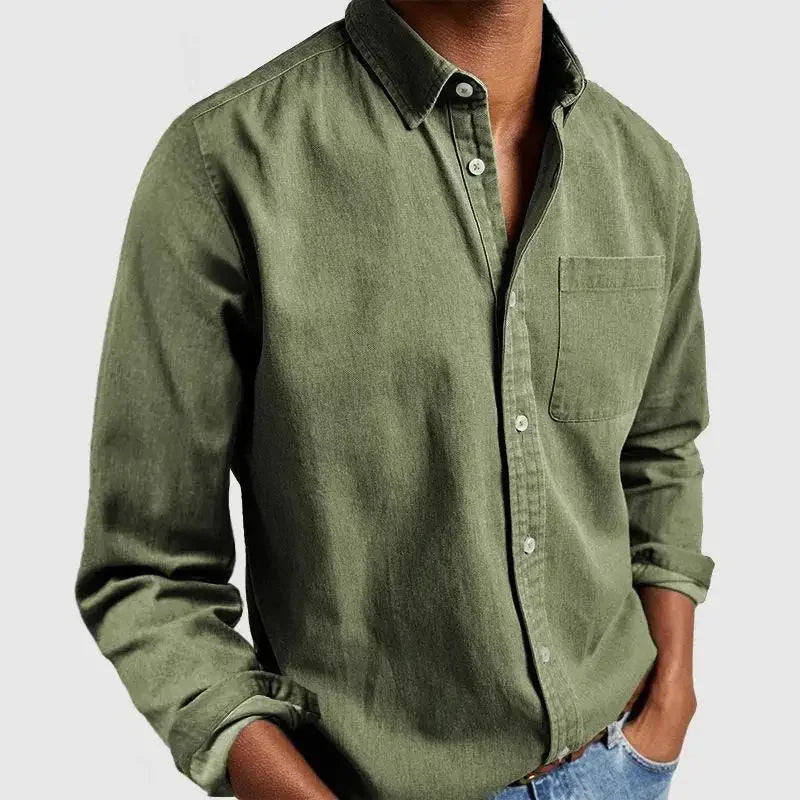 New Hot Sale Of The Season Men's Long Sleeve Collared Shirt Casual Independent Station Apparel Comfortable Fit Spring Autumn Wea
