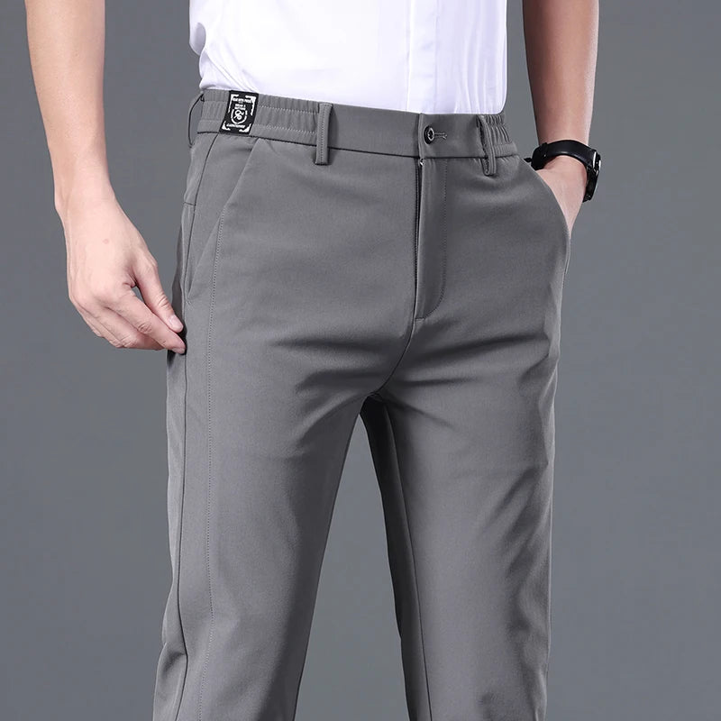 2025 Spring Summer Ultra-thin Men's Stretch Slim Straight Casual Pants High Quality Fashion Breathable Golf Sports Trousers
