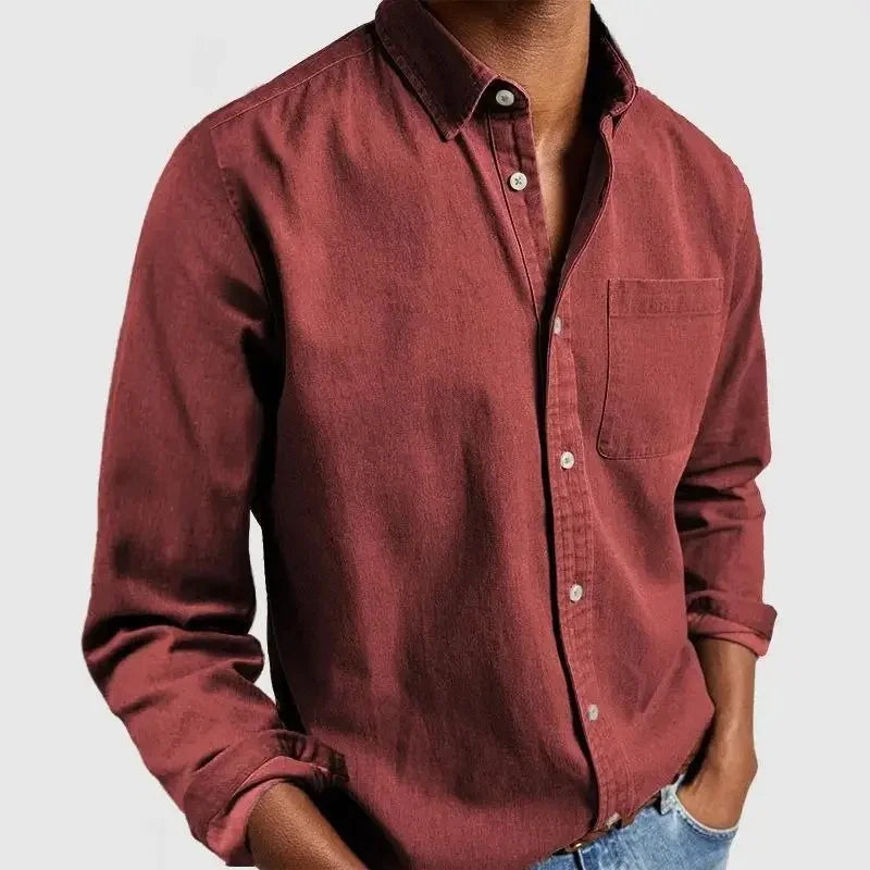 New Hot Sale Of The Season Men's Long Sleeve Collared Shirt Casual Independent Station Apparel Comfortable Fit Spring Autumn Wea
