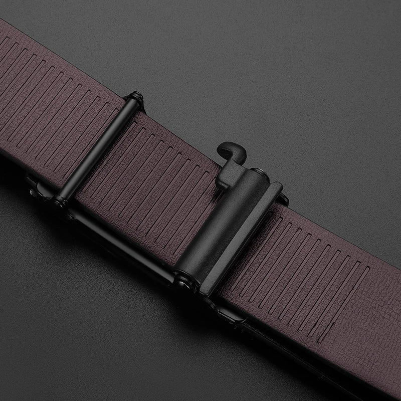 Men's automatic buckle belt leather brand premium belt