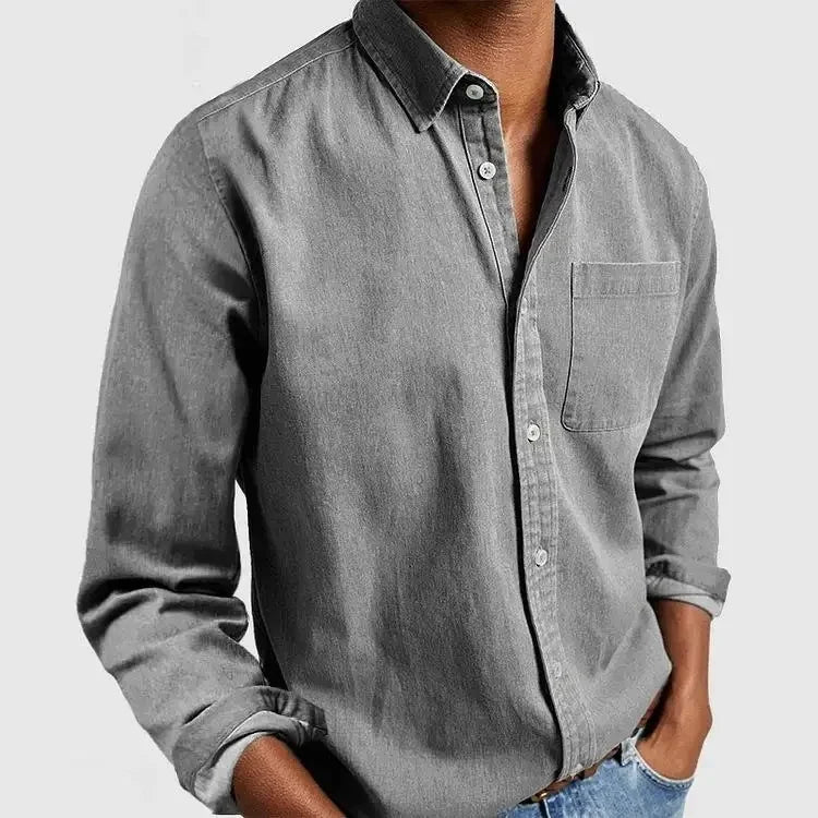 New Hot Sale Of The Season Men's Long Sleeve Collared Shirt Casual Independent Station Apparel Comfortable Fit Spring Autumn Wea