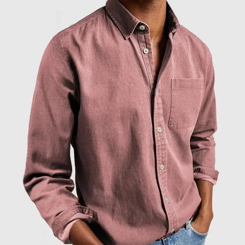 New Hot Sale Of The Season Men's Long Sleeve Collared Shirt Casual Independent Station Apparel Comfortable Fit Spring Autumn Wea