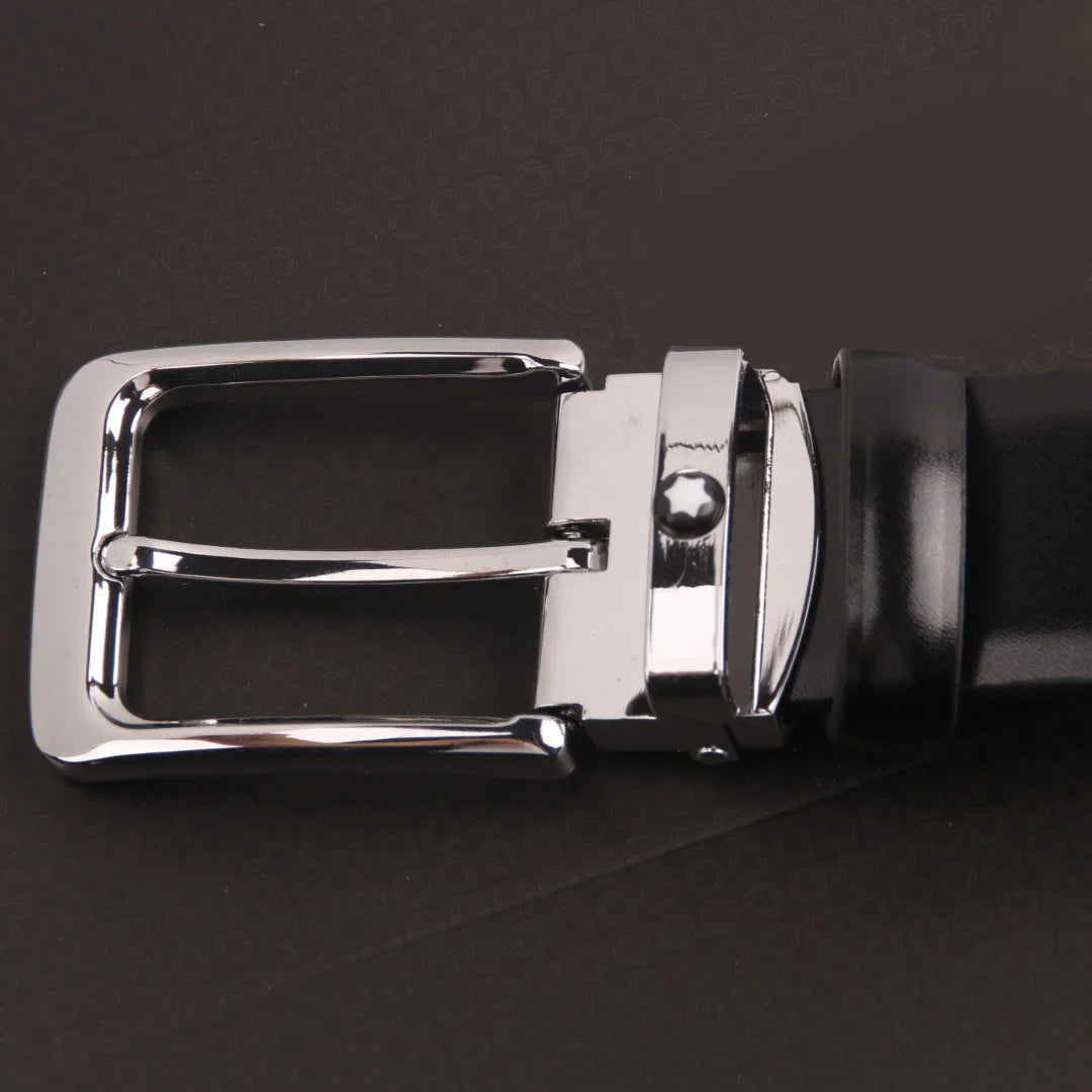 Black Leather Men's Belt - Timeless Elegance