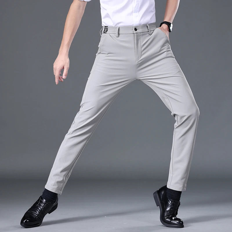 2025 Spring Summer Ultra-thin Men's Stretch Slim Straight Casual Pants High Quality Fashion Breathable Golf Sports Trousers