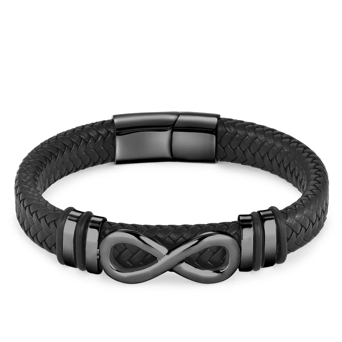 Classic Stainless Steel Leather Bracelet For Mens Chain Wristband Business Charm Jewelry Accessories for Dad Boyfriend