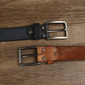 3.8CM Genuine Leather For Men's High Quality Buckle Jeans Cowskin Casual Belts Business Cowboy Waistband Male Fashion Designer