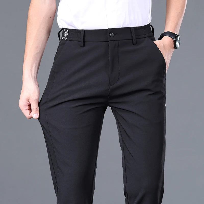 2025 Spring Summer Ultra-thin Men's Stretch Slim Straight Casual Pants High Quality Fashion Breathable Golf Sports Trousers