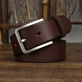 3.8CM Genuine Leather For Men's High Quality Buckle Jeans Cowskin Casual Belts Business Cowboy Waistband Male Fashion Designer