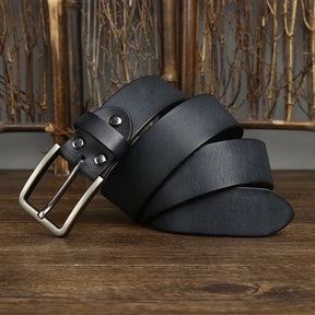 3.8CM Genuine Leather For Men's High Quality Buckle Jeans Cowskin Casual Belts Business Cowboy Waistband Male Fashion Designer