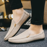 Men Casual Shoes Canvas Slip On Loafers for Male Luxury Dress Driving Shoes Formal Wedding Party Flats Plus Size
