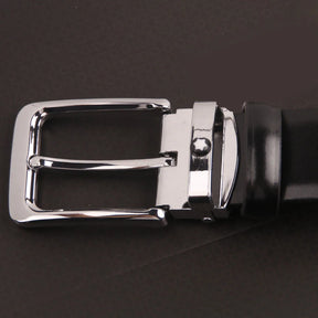 Black Leather Men's Belt - Timeless Elegance