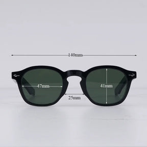 Zephirin Men's Vintage Craft Oval Black Sunglasses Classical Light Luxury Thick Acetate Solar Glasses for Male UV400