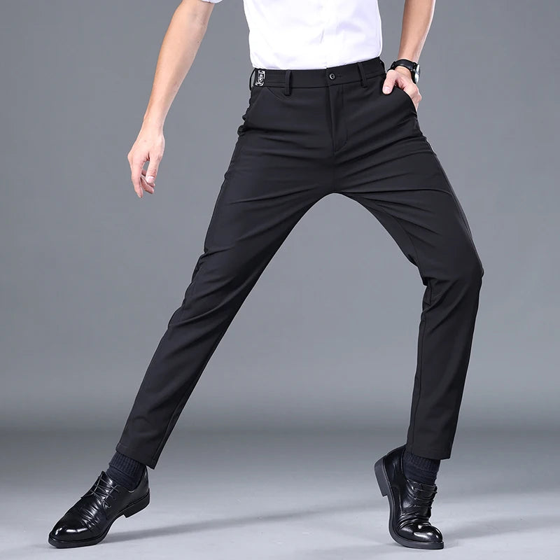 2025 Spring Summer Ultra-thin Men's Stretch Slim Straight Casual Pants High Quality Fashion Breathable Golf Sports Trousers
