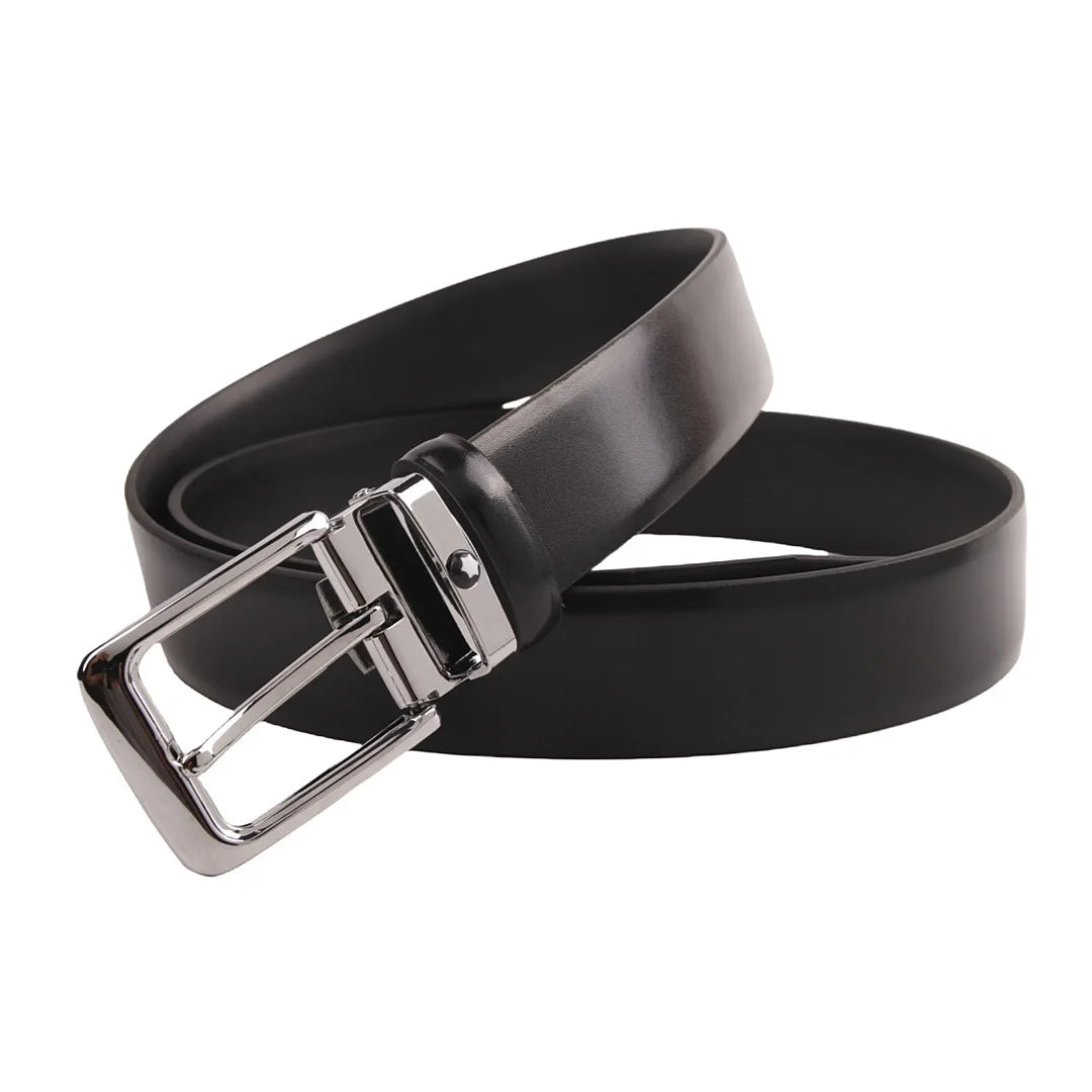 Black Leather Men's Belt - Timeless Elegance