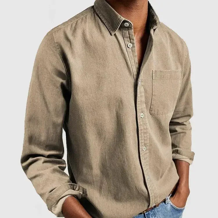 New Hot Sale Of The Season Men's Long Sleeve Collared Shirt Casual Independent Station Apparel Comfortable Fit Spring Autumn Wea