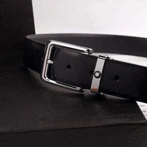 Black Leather Men's Belt - Timeless Elegance