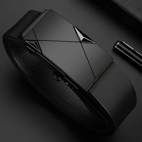 Men's automatic buckle belt leather brand premium belt