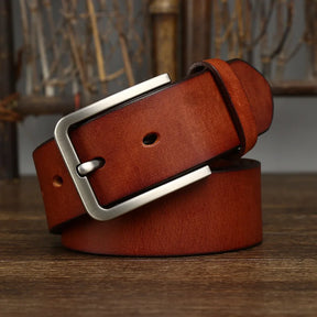 3.8CM Genuine Leather For Men's High Quality Buckle Jeans Cowskin Casual Belts Business Cowboy Waistband Male Fashion Designer