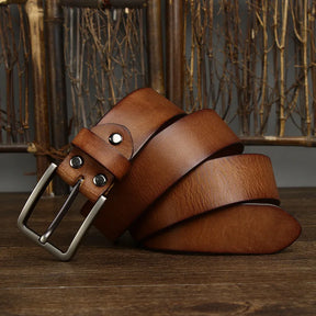 3.8CM Genuine Leather For Men's High Quality Buckle Jeans Cowskin Casual Belts Business Cowboy Waistband Male Fashion Designer