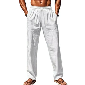 2025 Spring/Summer New Men's Cotton Linen Pants Summer Fashion Casual Solid Color Loose Plus Size M-4XL