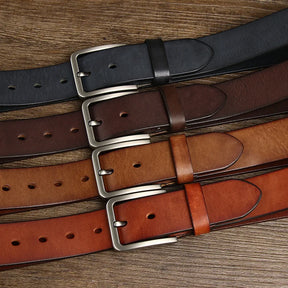 3.8CM Genuine Leather For Men's High Quality Buckle Jeans Cowskin Casual Belts Business Cowboy Waistband Male Fashion Designer