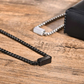 Vnox Stainless Steel Box Chain Bracelets for Men Teens, Geomtric Square Tube Charm Bracelets, Adjustable Metal Jewelry Gift