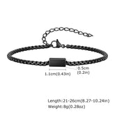 Vnox Stainless Steel Box Chain Bracelets for Men Teens, Geomtric Square Tube Charm Bracelets, Adjustable Metal Jewelry Gift